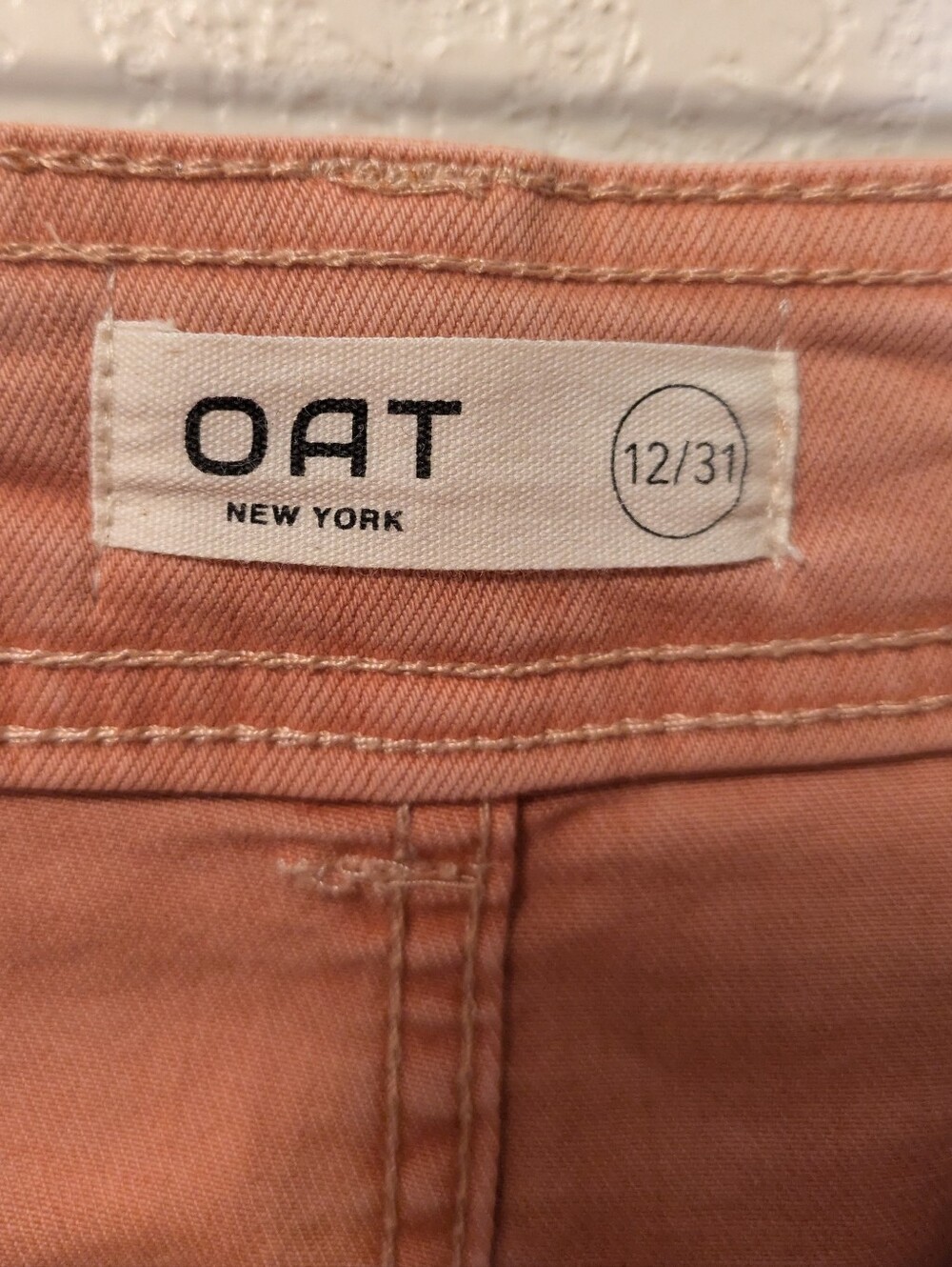 OAT New York High-Rise Wide Leg Raw Hem Jeans in Dusty Rose - Picture 7 of 8